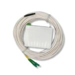 KIT FTTH: Cabo de fibra ótica LC/APC monomodo duplex, equipado com um PTO e extensão, utilizado para deslocar a caixa de fibra