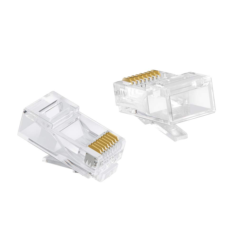 Elfcam® - Lot de 50 CAT6 Connecteurs RJ45 Métalliques Blindés Prise Modulaire FTP 8P8C Câble Réseau Connecteur Ethernet à Sertir