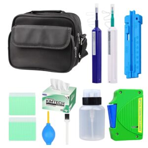 Kit d'outils de Nettoyage Fibre pour Soudeuse FTTx, Compris Stylos Optique Fibre,Mesurer la Règle,Lingettes Nettoyants po...