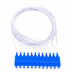 Elfcam – Pigtail à Fibre Optique 12 Fibres Monomode Simplex SC/UPC 9/125um OS2, Blanc