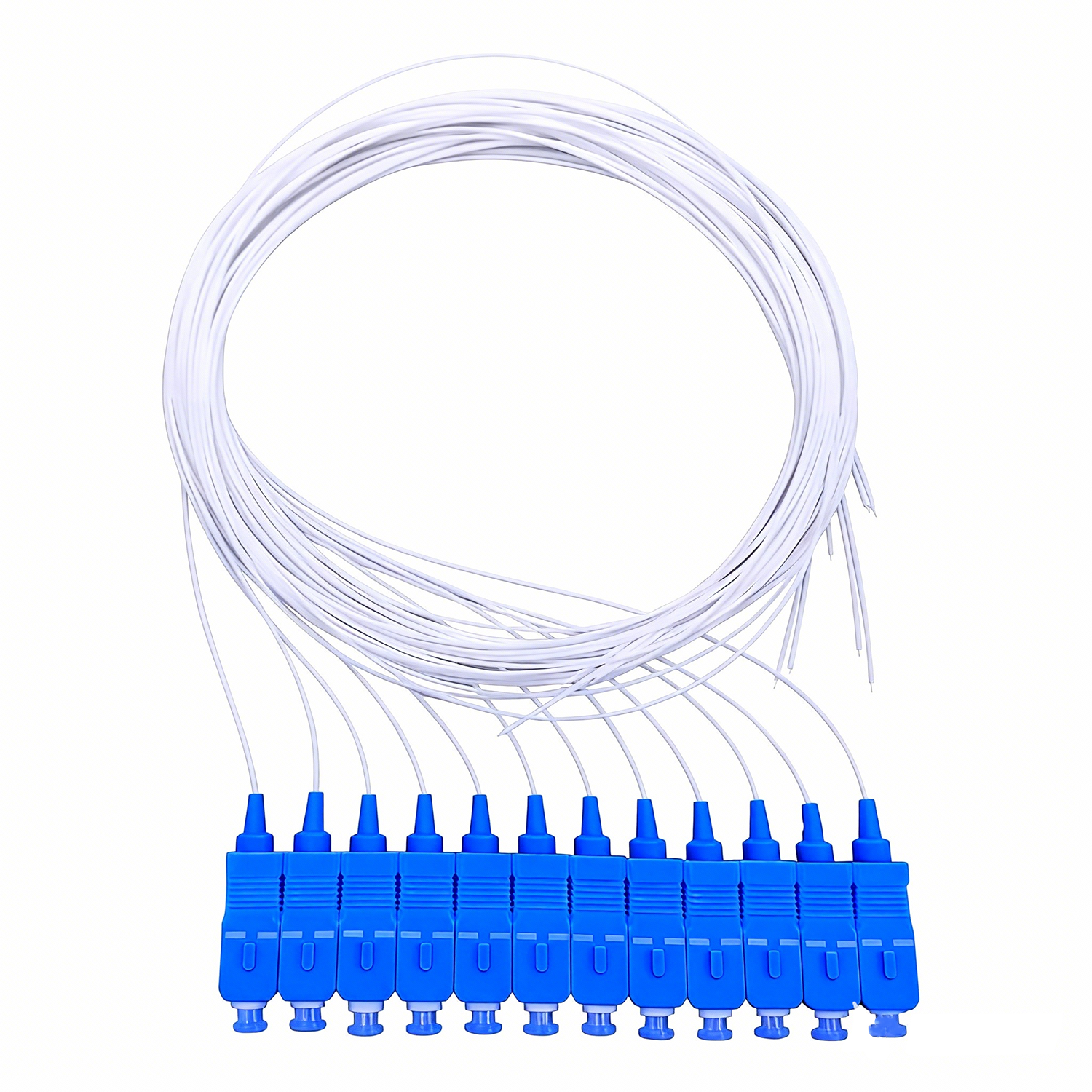 Pigtail Fibre Optique LC UPC 12 Brins - Longueur 1,5 M - Monomode - Faible Perte - Pour Réseaux LAN, CATV