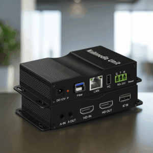 1 Pair – HT1001K – Extendeur HDMI Audio/Vidéo prise de contrôle à distance d’un ordinateur via Fibre Optique & …