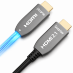 Cabo HDMI 2.1 8K com fibra ótica multimodo OM3, 48 Gbit/s, 8K a 60 Hz, 4K a 120 Hz, HDR dinâmico, HDCP 2.2 e 2.3, eARC - Compatível com Xbox, PS5 e monitores HDTV de ultra-alta definição para cinema e jogos – Chip alemão Silan + Laser V26, fibra resistente a dobras (Ref.: 18396)