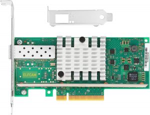 Elfcam® – 10Gb SFP+ Carte Réseau, Intel X520-DA1-82599EN Chip, 10Go PCI Express x8 LAN Adapter, 10Gb NIC pour Windows...