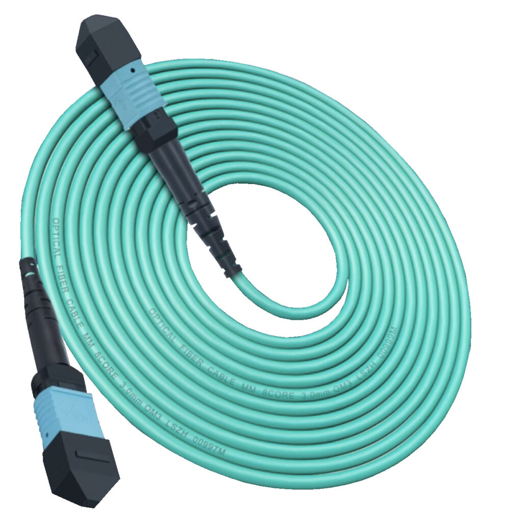 Câble Fibre Optique MPO Femelle à MPO Femelle, Multimode OM3 50/125um LSZH, compatible avec Nvidia/Mellanox/Arista/Cisco...