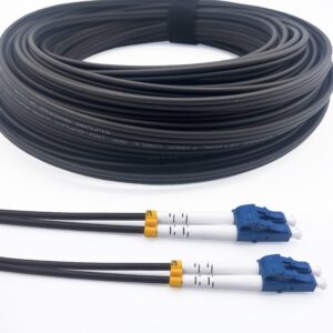 Elfcam® - Câble à Fibre Optique en Acier Blindé pour Extérieur et Intérieur LC/UPC à LC/UPC OS2 Duplex Monomode 9/1...