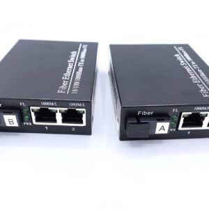 Lot de 2 Convertisseur Fibre Ethernet, Convertisseur de Média SFP Inclus, Jusqu&rsquo;à une Distance de 20KM sur Fibre Opt…