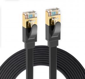 Elfcam® – Cat7 Câble Réseau Ethernet avec Connecteurs RJ45,Câble Flat, 4 Paires Torsadée Blindée, Haut Débit Jusqu&r…