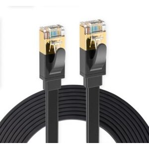 Elfcam® – Cat7 Câble Réseau Ethernet avec Connecteurs RJ45,Câble Flat, 4 Paires Torsadée Blindée, Haut Débit Jusqu&r…