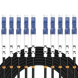 Elfcam® – Câble Fibre 8 Fibres avec Connecteurs 4x Duplex LC/UPC vers 4x Duplex LC/UPC, Fibre Optique Monomode 9/125…