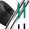 Elfcam® - Câble à fibre optique pour usage extérieur, LC/APC vers LC/APC OS2 Simplex, monomode, diamètre du câble 5,0 mm (Ref: 14905)