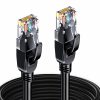Elfcam® - Câble Ethernet Cat 8, Rond Câble Réseau LAN WAN, Cat8 SFTP 28AWG, 2000Mhz 40Gbps avec Connecteurs RJ45 Haute Qualité, Noir(REF:11755)