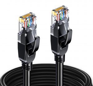 Elfcam® - Câble Ethernet Cat 8, Rond Câble Réseau LAN WAN, Cat8 SFTP 28AWG, 2000Mhz 40Gbps avec Connecteurs RJ45 Haute...