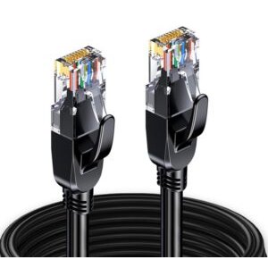 Elfcam® - Câble Ethernet Cat 8, Rond Câble Réseau LAN WAN, Cat8 SFTP 28AWG, 2000Mhz 40Gbps avec Connecteurs RJ45 Haute...
