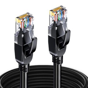 Elfcam® - Câble Ethernet Cat 8, Rond Câble Réseau LAN WAN, Cat8 SFTP 28AWG, 2000Mhz 40Gbps avec Connecteurs RJ45 Haute...