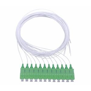 Pigtail à Fibre Optique à Code Blanc 12 Fibres SC/APC Monomode sans Gaine (Ref:4216)