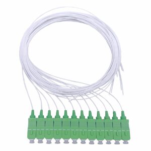 Pigtail à Fibre Optique à Code Blanc 12 Fibres SC/APC Monomode sans Gaine (Ref:4216)