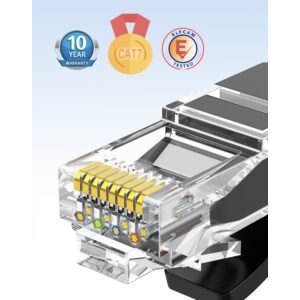 Elfcam® – Cat7 Câble Réseau Ethernet avec Connecteurs RJ45,Câble Flat, 4 Paires Torsadée Blindée, Haut Débit Jusqu&r…
