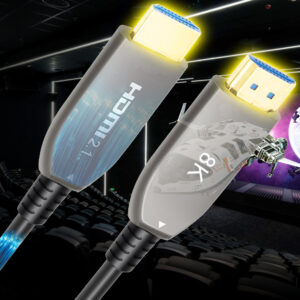 8K Câble HDMI 2.1 à Fibre Optique Mutimode OM3, 48 Gbit/s 8K@60Hz 4K@120Hz HDR Dynamique HDCP 2.2 et 2.3 eARC – Comp…