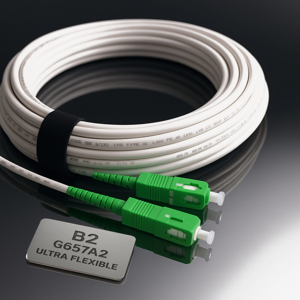 Câble Fibre Optique SC/APC Monomode 10m - Compatible Free, Orange, SFR, Bouygues - G.657.A2 Résistant à La Courbure - Avec Coupleur Inclus - 9
