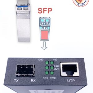 Convertisseur Fibre Ethernet, Convertisseur RJ45 Gigabit/Module mini-GBiC 1.25G SFP Multimode-Monomode / 0.55-20KM (Ref:5611)