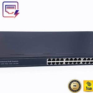 24 Ports PoE Ethernet Switch avec 2 Ports Uplink Gigabit Ethernet 10/100/1000Mbps, Plug & Play Non Géré, Métal Robuste…