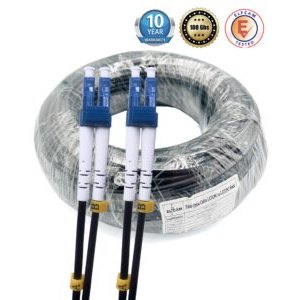Câble à Fibre Optique pour extérieur et intérieur LC/UPC vers LC/UPC OS2 Duplex Monomode Diamètre 5.0mm (Ref: 11861)