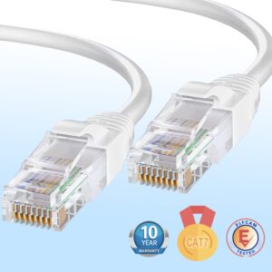 Elfcam® – Cat7 Câble Réseau Ethernet, Câble Rond avec Connecteurs RJ45, Cuivre Pur, Paire Torsadée Blindée STP, Haut…
