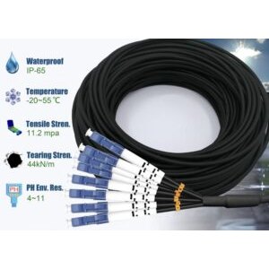 Elfcam® – Câble Fibre 8 Fibres avec Connecteurs 4x Duplex LC/UPC vers 4x Duplex LC/UPC, Fibre Optique Monomode 9/125…