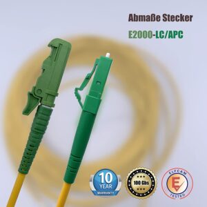 Câble à Fibre Optique E2000/APC à LC/APC OS2 Simplex (Ref:3822)