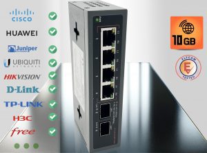 Elfcam® – 10Gb Commutateur Switch Fibre Optique Compatible avec Freebox Ultra, avec 2 Ports 10G SFP+ et 4 Ports 2,5 …