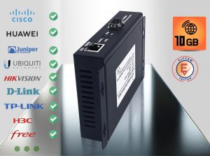 Elfcam® – 10Gb Convertisseur Fibre Ethernet Compatible avec Freebox Ultra, avec 1 Port 10G SFP+ et 1 Port 10G Ethern…