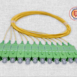 Pigtail à Fibre Optique à Code Jaune 12 Fibres SC/APC Monomode sans Gaine (Ref:4219)