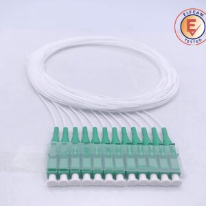 Pigtail à Fibre Optique à Code Blanc 12 Fibres LC/APC Monomode sans Gaine (Ref:4225)