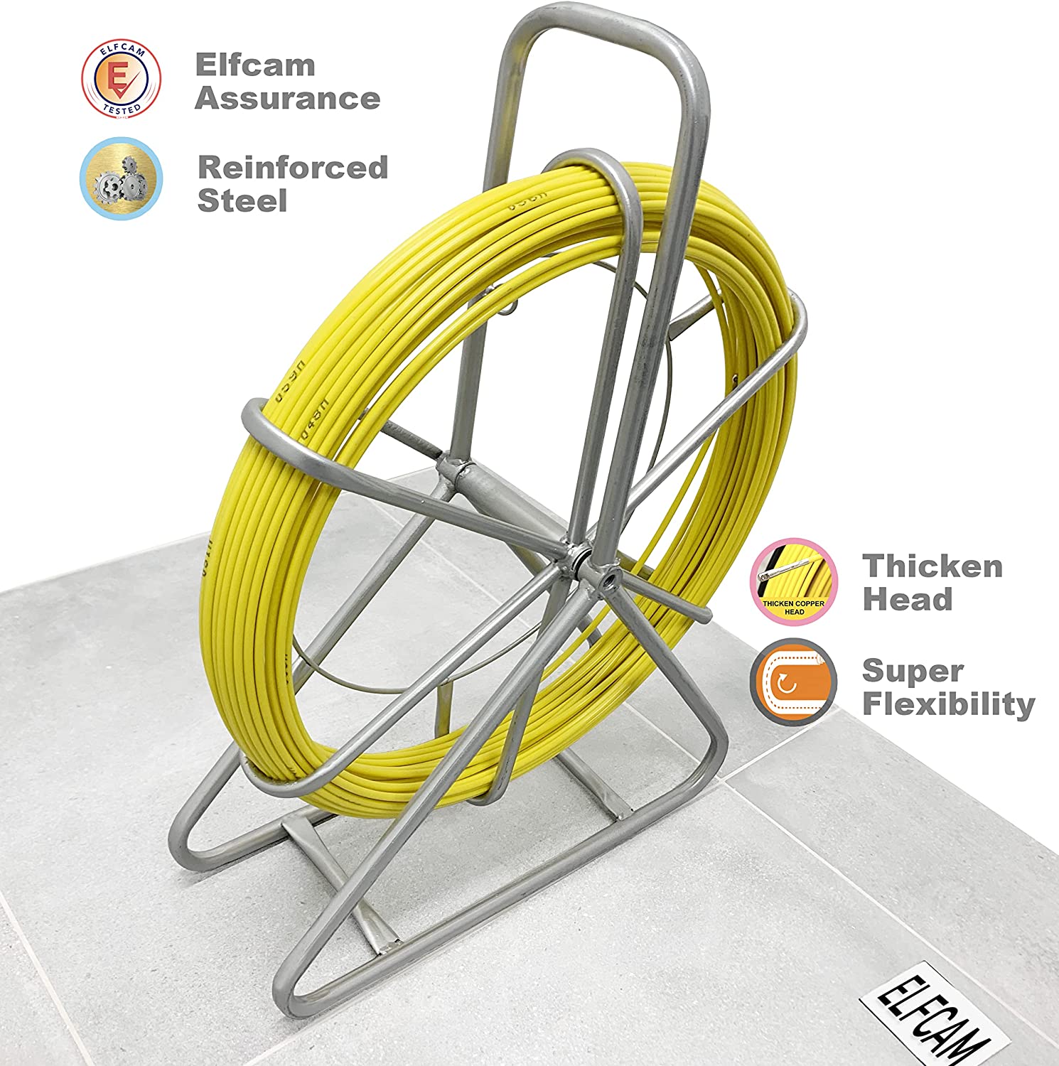 Aiguille de Tirage en Fibre de Verre, Diamètre 6,0mm, Pour Câbles Fibre Optique (FTTH & FTTx) et Éléctrique (Ref:5006)…