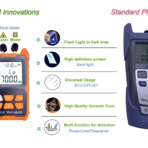 E-200 Mini Photomètre Fibre Optique Testeur de Puissance Câble Optique FTTH, Avec 2mW VFL ( Localisateur Visuel de Défauts…