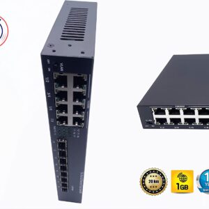 Ethernet Switch Gigabit avec 8 SFP Ports et 8 Ports Ethernet 10/100/1000Mbps, Plug & Play Non Géré, Métal Robuste (8 P…