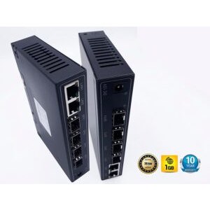 Gigabit Ethernet Switch avec 4 SFP Ports et 2 Ports Ethernet 10/100/1000Mbps, Plug & Play Non Géré, Métal Robuste (4 P…