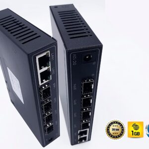 Gigabit Ethernet Switch avec 4 SFP Ports et 2 Ports Ethernet 10/100/1000Mbps, Plug & Play Non Géré, Métal Robuste (4 P…