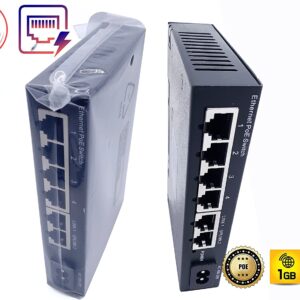 PoE Ethernet Switch avec 2 Ports Uplink Gigabit Ethernet 10/100/1000Mbps, Plug &Play Non Géré, Métal Robuste (4 Ports…