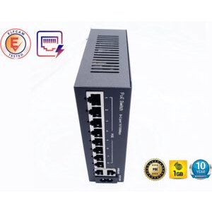 PoE Ethernet Switch avec 2 Ports Uplink Gigabit Ethernet 10/100/1000 Mbps, Plug & Play Non Géré, Métal Robuste (8 Port…