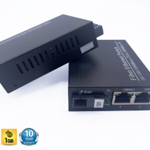 Lot de 2 Convertisseur Fibre Ethernet, Convertisseur de Média SFP (Mini-GBIC) Inclus, Jusqu&rsquo;à Une Distance de 20KM s…