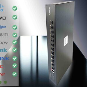 Elfcam – 10Gb Commutateur Géré avec 12 Ports 10G SFP+, 10GbE Switch Fibre Optique Managed Web/CLI L3, Compatible ave…