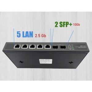 Gigabit Ethernet Switch avec 2 * 10GSFP+ Ports et 5 Ports 2.5GEthernet 10/100/1000/2500Mbps, Plug & Play Non Géré, Mét…