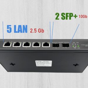 Gigabit Ethernet Switch avec 2 * 10GSFP+ Ports et 5 Ports 2.5GEthernet 10/100/1000/2500Mbps, Plug & Play Non Géré, Mét…