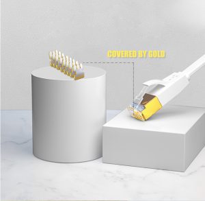 Elfcam® – Cat7 Câble Réseau Ethernet avec Connecteurs RJ45,Câble Flat, 4 Paires Torsadée Blindée, Haut Débit Jusqu&r…