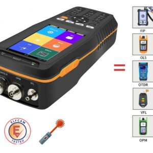 Elfcam® – ELF-290 Mini Réflectomètre à Fibre Optique Portable OTDR Monomode 1310nm / 1550nm, 24dB / 22dB, Portable 4…