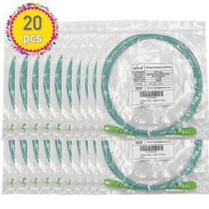 Jarretière Optique SC/APC vers SC/APC Simplex Monomode OS2 9/125μm LSZH, Diamètre de câble 1,6mm (Bleu), Lot de 20(REF...