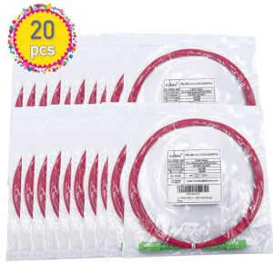 Jarretière Optique SC/APC vers SC/APC Simplex Monomode OS2 9/125μm LSZH, Diamètre de câble 1,6mm (Red), Lot de 20(REF:...