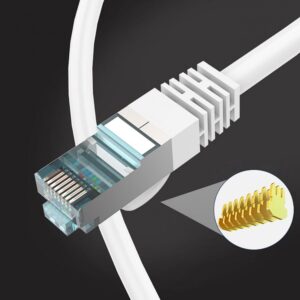 Elfcam® – Cat7 Câble Réseau Ethernet, Câble Rond avec Connecteurs RJ45, Cuivre Pur, Paire Torsadée Blindée STP, Haut…